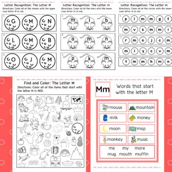 Letter Recognition Visual Scanning Packet THE LETTER M By Creatively OT