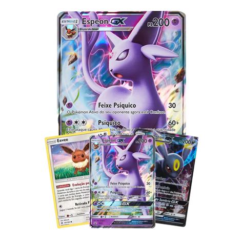 Jogo de Cartas Pokemon Box Coleção Premium Umbreon Espeon GX