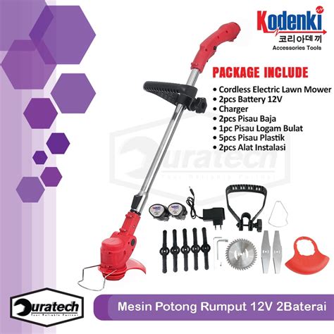 Jual Mesin Potong Rumput Cordless Baterai 12V Brush Grass Cutter