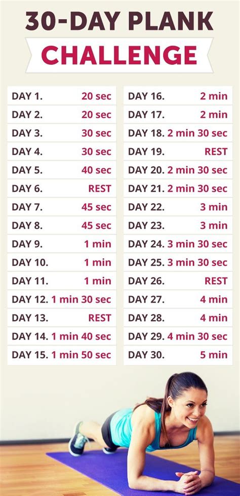 Day Plank Challenge Printable