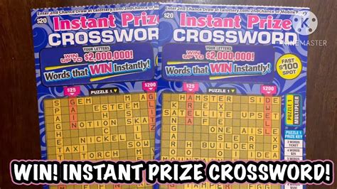 Win Instant Prize Crossword Ca Scratchers Youtube