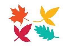 Tree Leaves Silhouette Clip Art Set