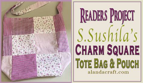 Readers Project S Sushila S Charm Square Tote Bag Zippered Pouch