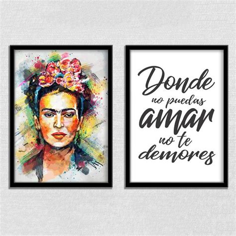 Quadro Decorativo Frida Kahlo Kit 2 Un Grande A2 Elo7