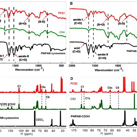 A Ft Ir Spectra Of Pcs Csa And Pnipam Cysteamine B Ft Ir Spectra