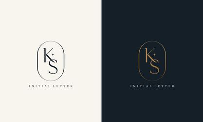 Ks Monogram Logo Design With Square Rectangular Vector Image