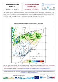 Somalia Rainfall Forecast - Issued: 11 October 2016 - Somalia | ReliefWeb