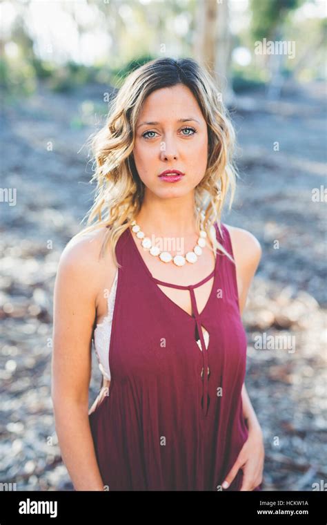 Woman Models Outdoors Stock Photo Alamy
