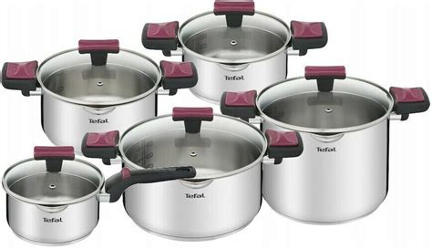 TEFAL COOKWARE SET COOK CLIP 10 PCS SAUCEPAN STEWPOTS GLASS LIDS POTS