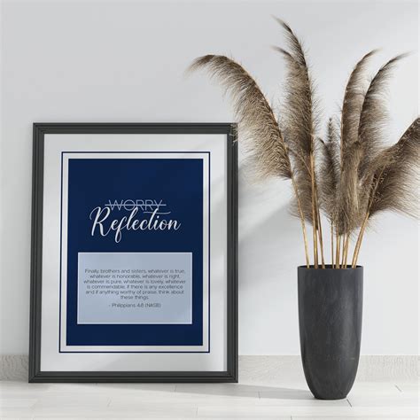 Philippians 48 Navy Blue Bible Verse Wall Art Print Etsy