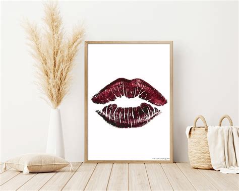 Lips Wall Art Lips Print Lips Poster Fashion Art Print Red Etsy