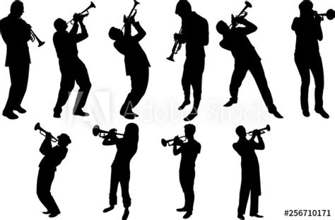 Trumpet Silhouette Vector at Vectorified.com | Collection of Trumpet ...