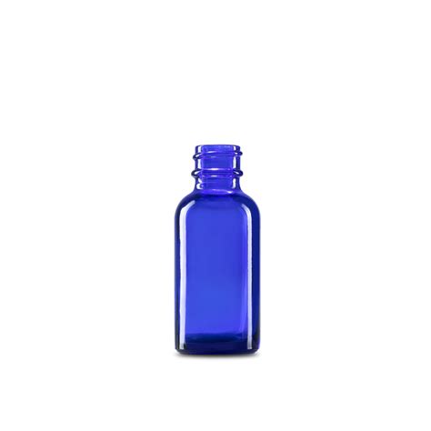 1 Oz Blue Glass Boston Round Bottle 20 400 Neck Finish