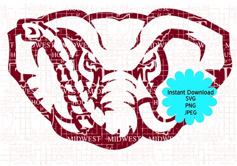 Alabama Elephant Svg Etsy