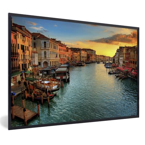 MuchoWow Poster encadré Venise Coucher de soleil Italie Tableau