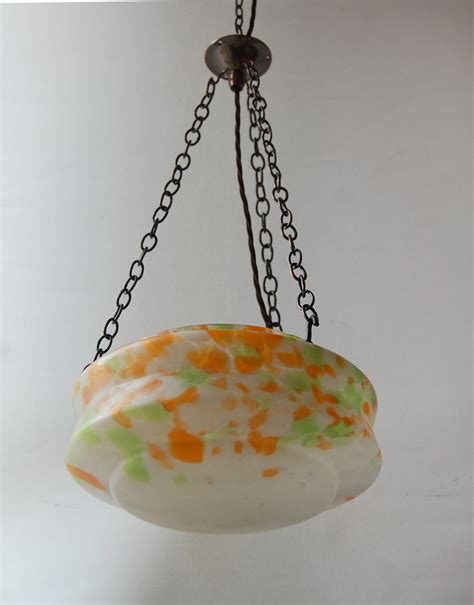 End Of Day Glass Hanging Bowl Light With Bronze Finish Fitting No 24 English Lamp Company