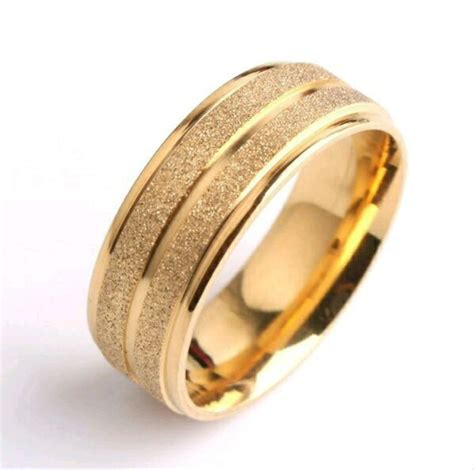 Jual Cincin Pasir Emas Pria Wanita Ring Single Titanium Gold Di Lapak