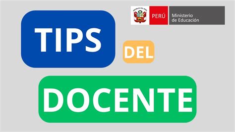 Tips Del Docente Convivencia Escolar Minedu Youtube