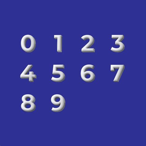 Premium Vector 3d Numbers Silver Color