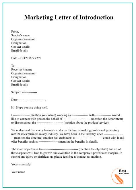 8 Free Marketing Letter Template Format Sample And Example