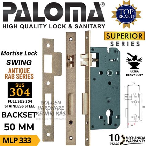 Jual BODY KUNCI MORTISE LOCK PINTU SWING PALOMA MLP 333 SUPERIOR SWING