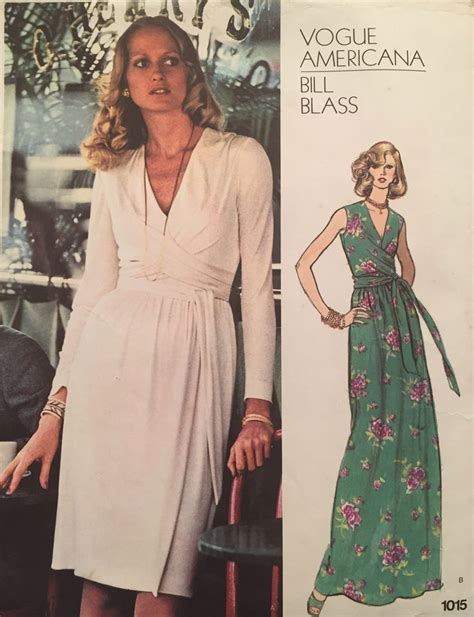 Vogue Americana Bill Blass Fitted Surplice Front Mock Wrap Etsy Evening Dress Sewing