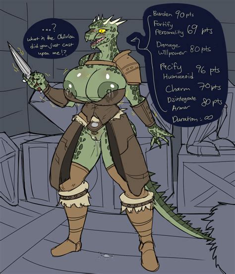 Rule 34 Anthro Argonian Armor Bethesda Softworks Big Breasts Blush Bodily Fluids Breasts