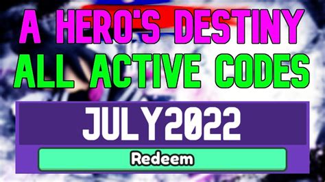 ALL NEW JULY 2022 CODES FOR A Hero S Destiny ROBLOX WORKING A Hero S