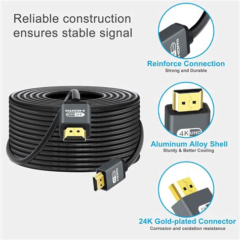 4k Hdmi Long Cable 35ft 18gbps High Speed Hdmi 20 Cord 4k60hz 2k