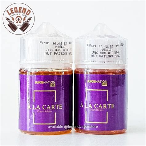 Jual FREEBASE LIQUID ALA CARTE Cream Raisin 60ML 3MG 6MG AUTHENTIC By