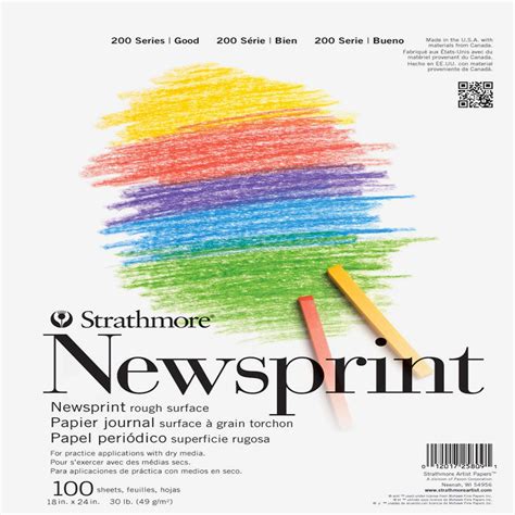 Strathmore 200 Series Newsprint Paper Pad 49gsm 18x24in 100