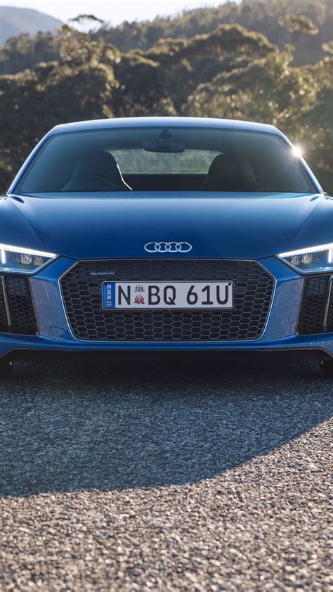 Download Wallpaper 1350x2400 Audi R8 V10 Blue Front View Iphone 8