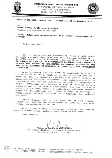 28 JUSTIFICATIVA 2º Termo Aditivo 009 2021 Prefeitura Municipal de