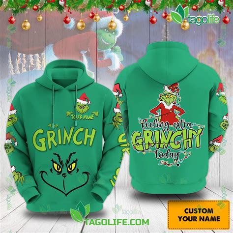 The Grinch Feeling Extra Grinchy Today Personalized Hoodie Tagolife