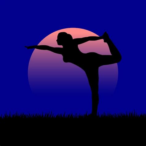 Premium Vector A Woman Doing Yoga In Front Of A Full Moon