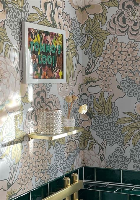 Floral Powder Room Design | Small Bathroom Wallpaper | Real Customer Home