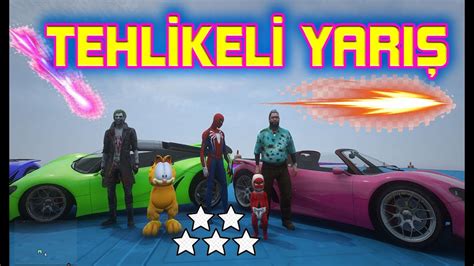 GTA 5 TEHLİKELİ YARIŞ NEFES KESİYOR ARABAM ŞEKİL ÖNÜMDEN ÇEKİL ÖRÜMCEK