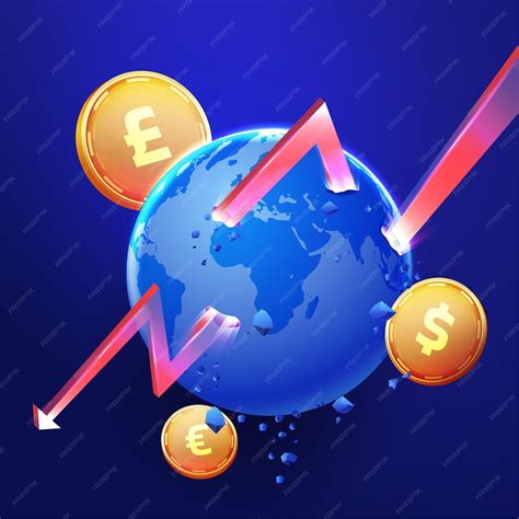 Conceito De Ilustração Global De Crise Financeira Com Gráfico De