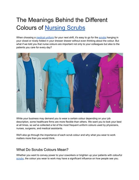 PPT The Meanings Behind The Different Colours Of Nursing Scrubs