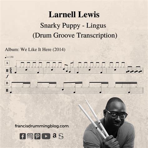 Larnell Lewis Snarky Puppy Lingus Drum Groove Transcription In