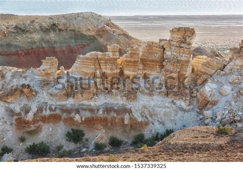 Beautiful Cliffs Canyon Ustyurt Plateau Sunset Stock Photo 1537339325