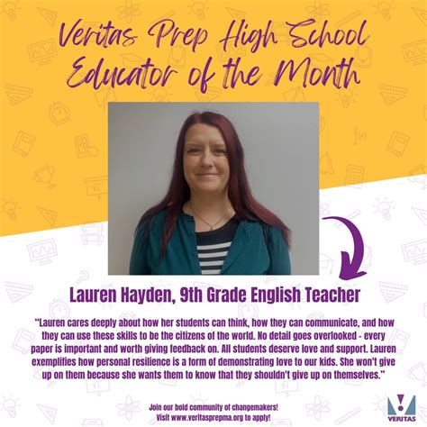 Proud To Share Last Months Veritas Educators Of The Month We Are So