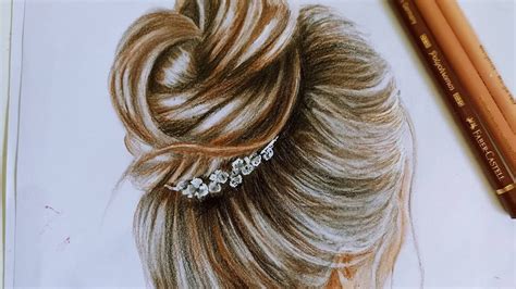 Comment Dessiner Une Fille Avec De Beaux Cheveux Chignon Crayons De