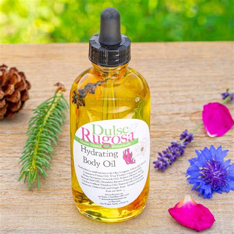 Best Natural Hydrating Body Oil Handmade In Maine Botanical Rich Dulse And Rugosa