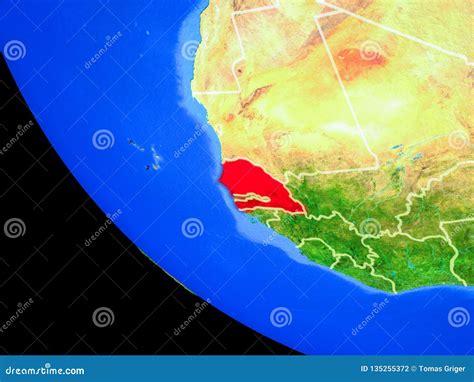 Senegal On Earth From Space Stock Illustration Illustration Of