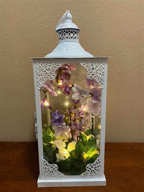 White Metal Lantern With Fairy Lights Wedding Decorative Etsy