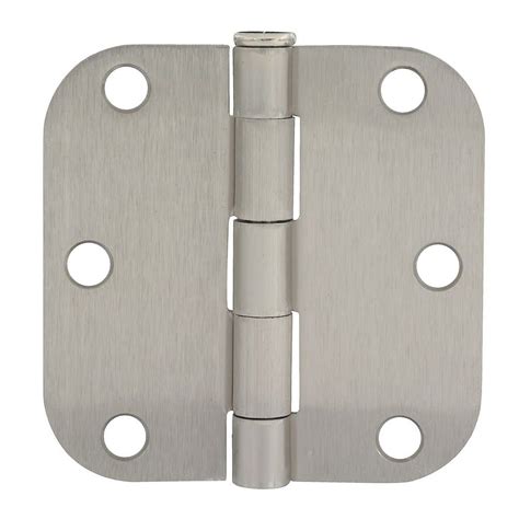 Everbilt 3 In Satin Nickel Door Hinge With 58 In Radius 1pc The