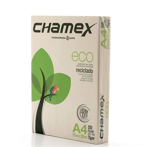 Papel Sulfite A4 Eco Reciclado Chamex 500 Folhas 75G