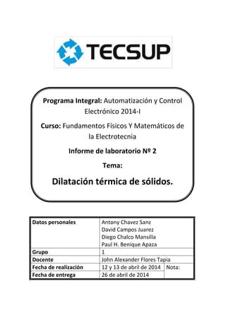 Informe Dilatacion Pdf