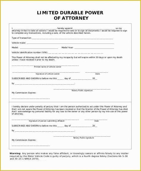 Free Printable Special Power Of Attorney Form